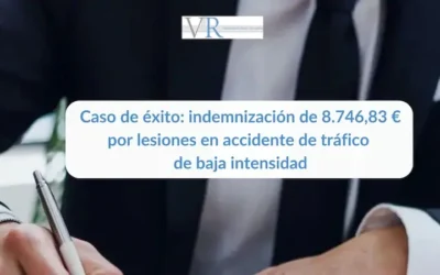 Caso de éxito: indemnización de 8.746,83 € por lesiones en accidente de tráfico de baja intensidad